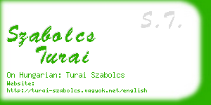 szabolcs turai business card